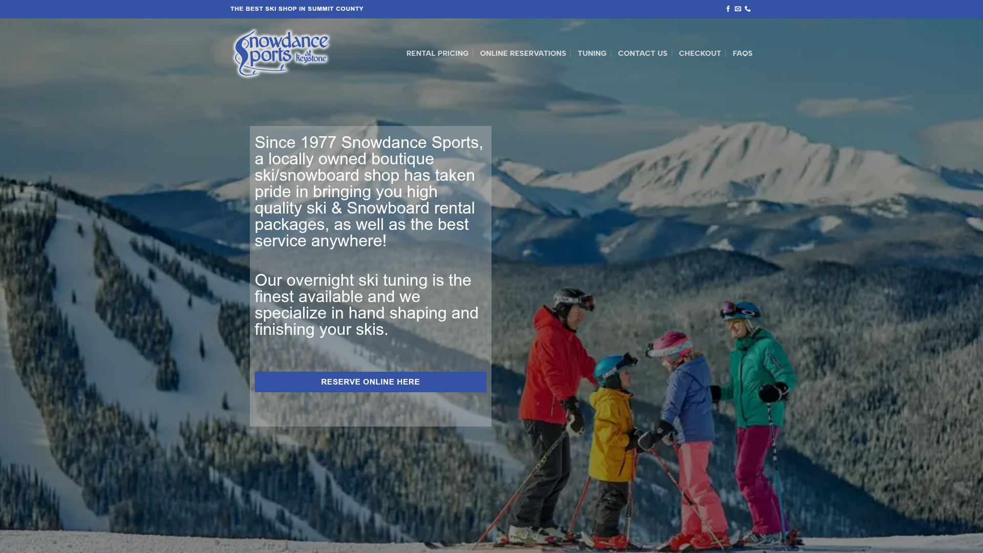 Snowdance Sports website screenshot