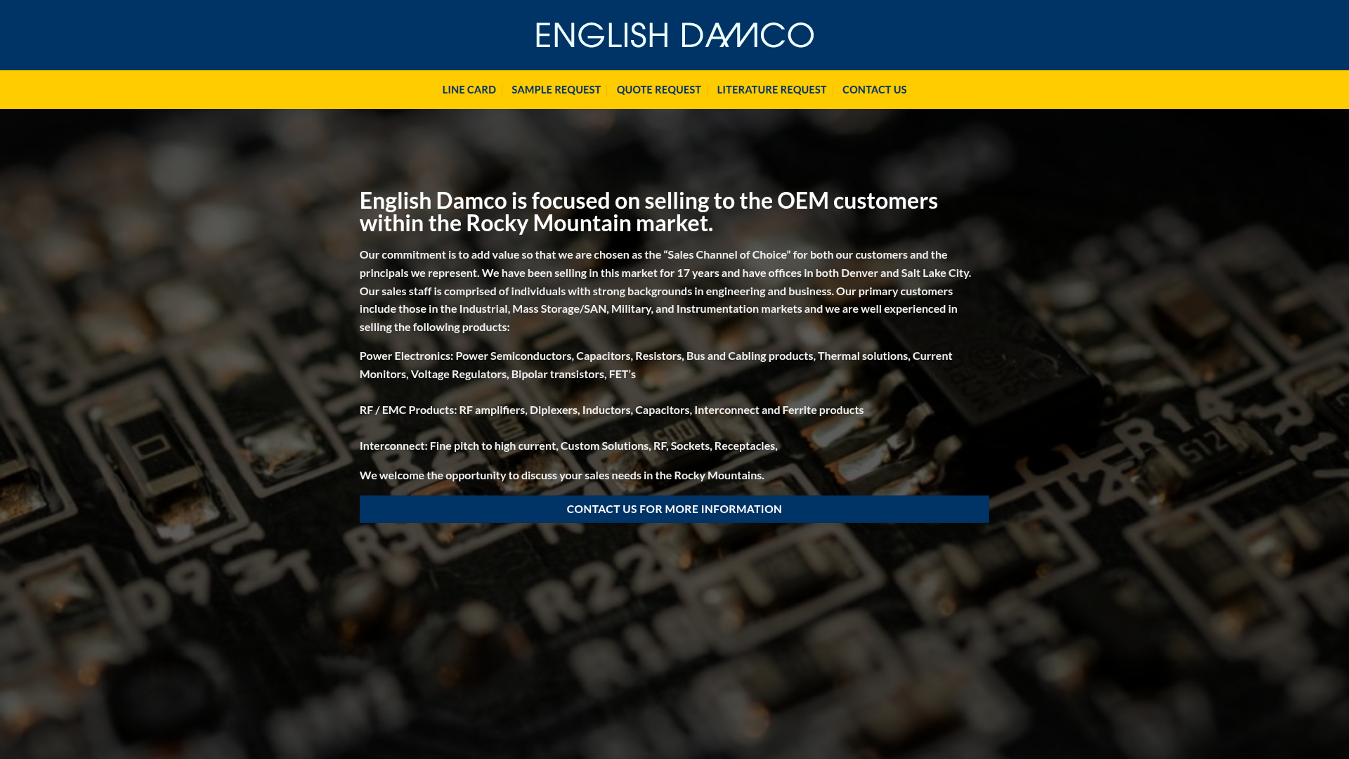 English Damco website screenshot