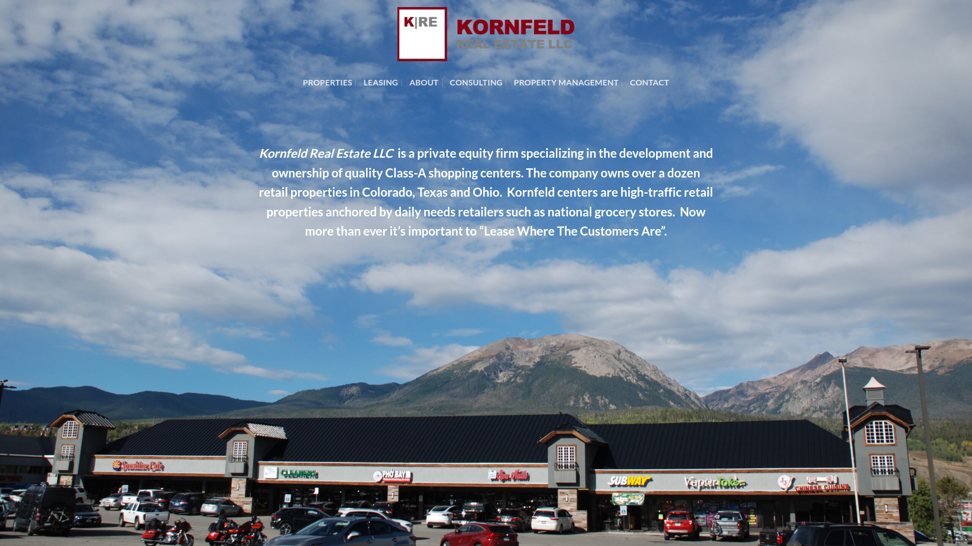 Kornfeld Real Estate website screenshot
